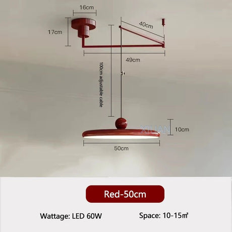 Dining Table LED Chandelier With Colorful Rocker Arm - Hans Lumiere