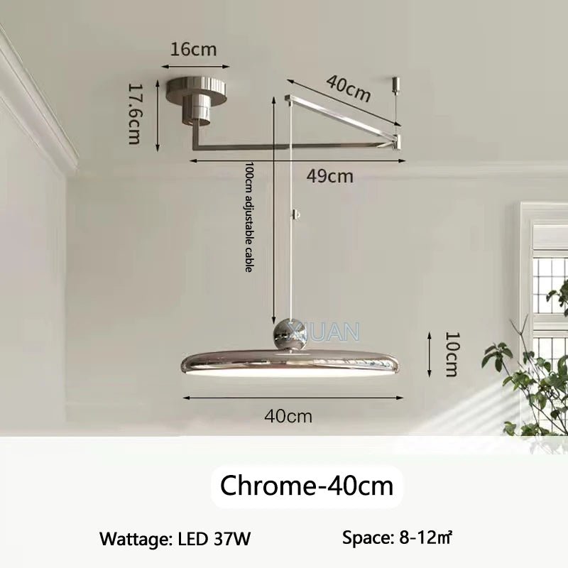 Dining Table LED Chandelier With Colorful Rocker Arm - Hans Lumiere