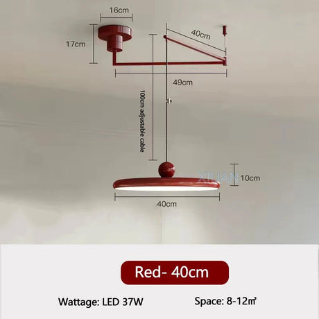 Dining Table LED Chandelier With Colorful Rocker Arm - Hans Lumiere