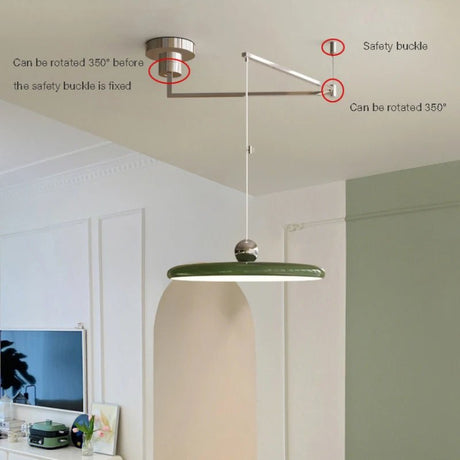 Dining Table LED Chandelier With Colorful Rocker Arm - Hans Lumiere