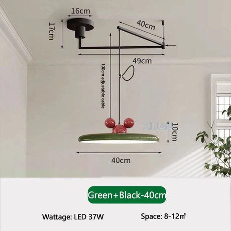 Dining Table LED Chandelier With Colorful Rocker Arm - Hans Lumiere