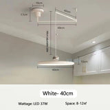 Dining Table LED Chandelier With Colorful Rocker Arm - Hans Lumiere