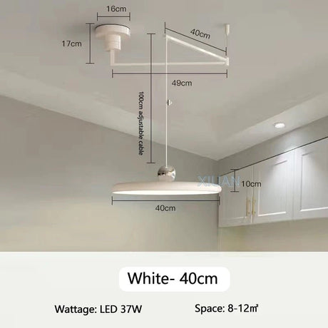 Dining Table LED Chandelier With Colorful Rocker Arm - Hans Lumiere