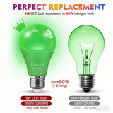 E26 Green LED Light Bulb 9W, Colored Party & Garden Light, 2 Pack - Hans Lumiere