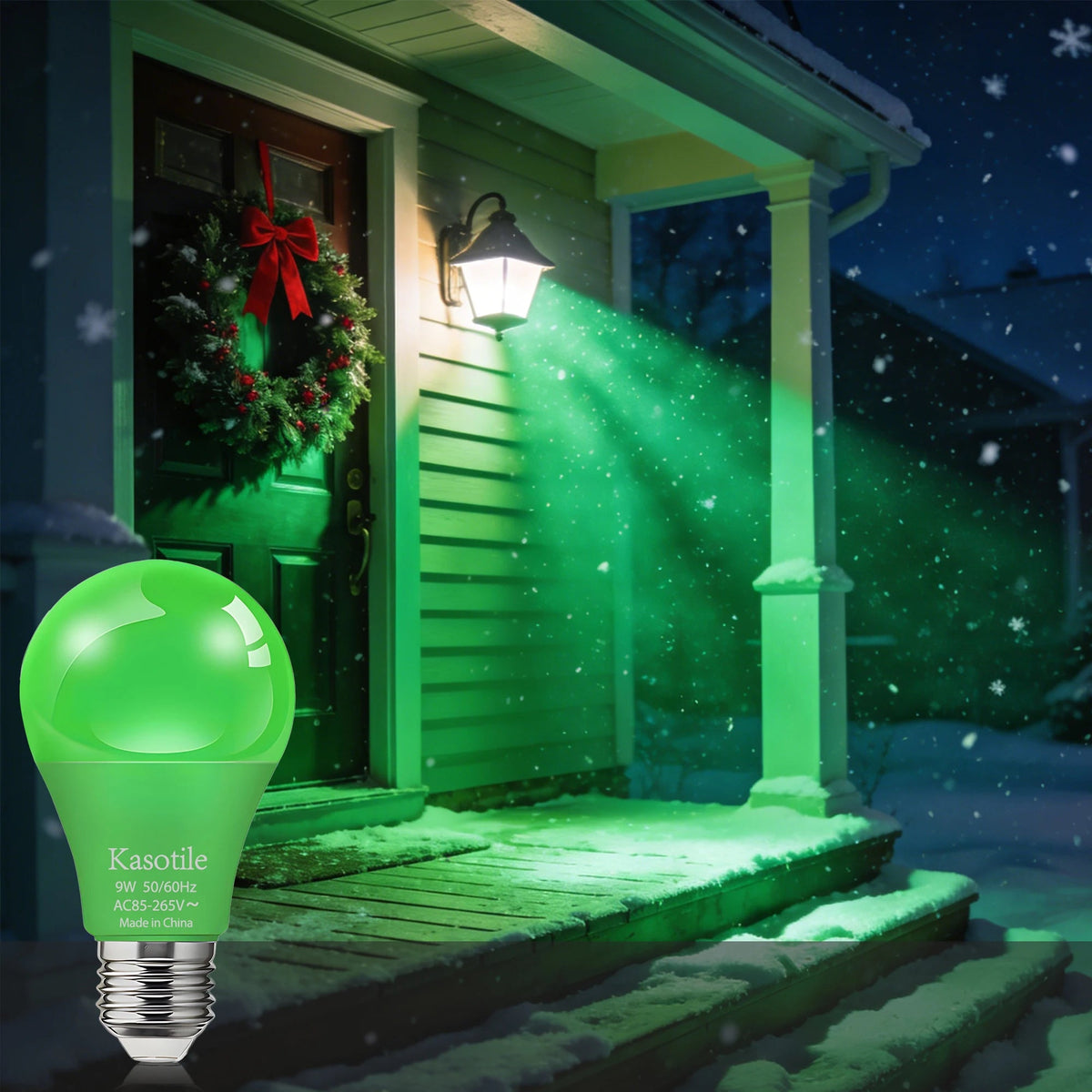 E26 Green LED Light Bulb 9W, Colored Party & Garden Light, 2 Pack - Hans Lumiere