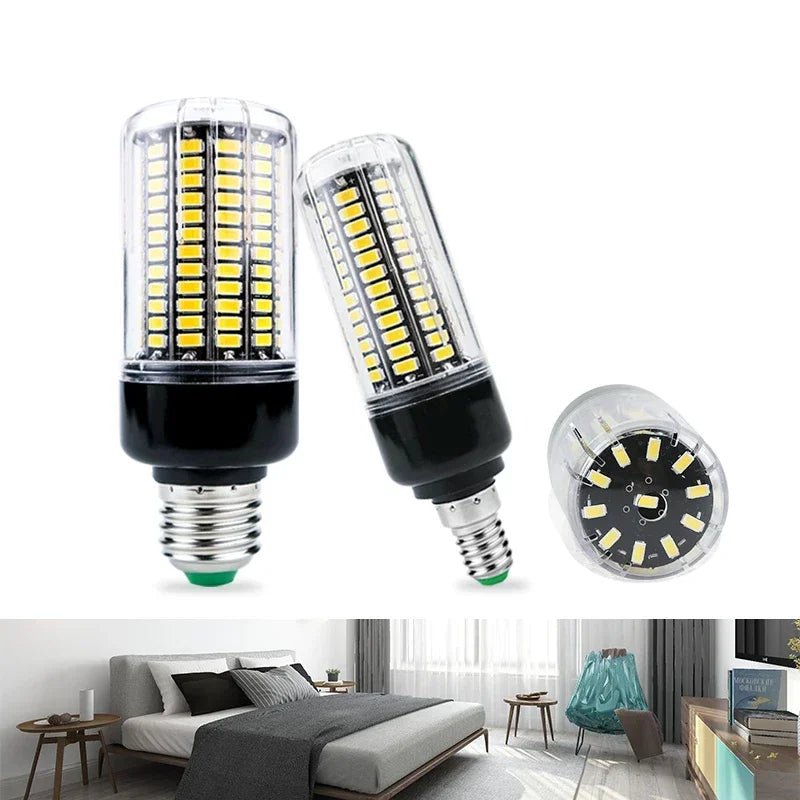 E27 E14 LED Corn Bulb 3.5W to 15W SMD5736, Warm or Cold White, Flicker-Free - Hans Lumiere