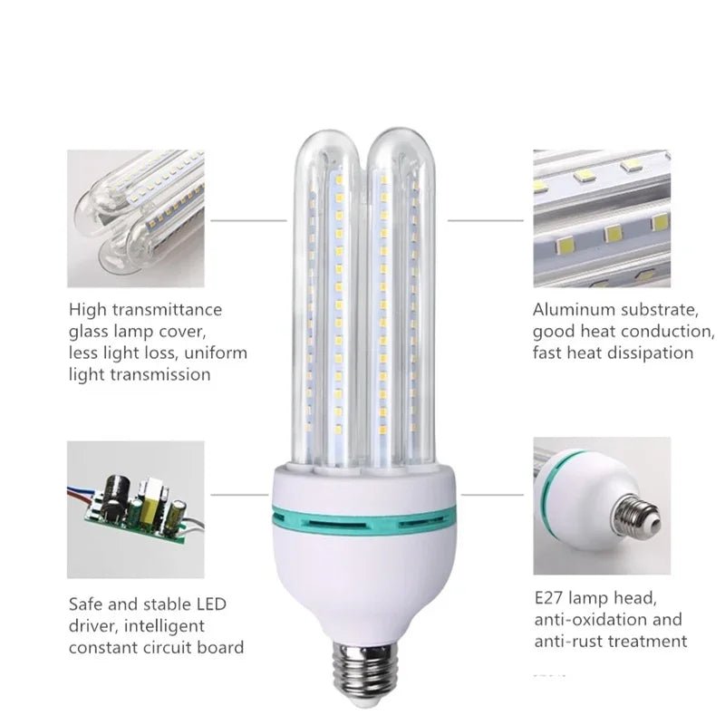 E27 LED Corn Light Bulb 3W to 50W, Energy Saving SMD2835 - Hans Lumiere