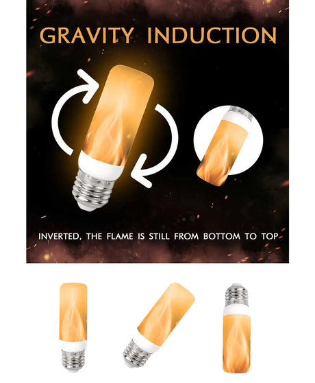 E27 LED Flickering Flame Effect Bulbs 5W, 3 Modes, 10 Pack - Hans Lumiere