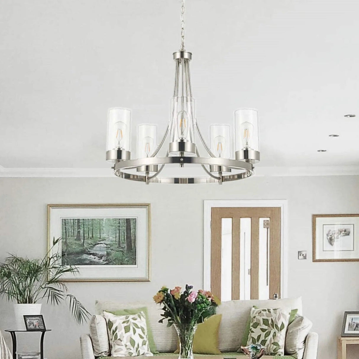 Elegant Glass Ceiling Pendant Lighting Fixture - Hans Lumiere