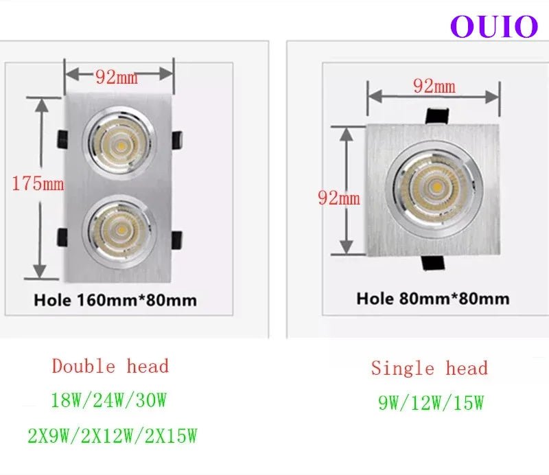 Epistar Chip COB Embedded LED Downlight - Dimmable Recessed Ceiling Spotlight - Hans Lumiere