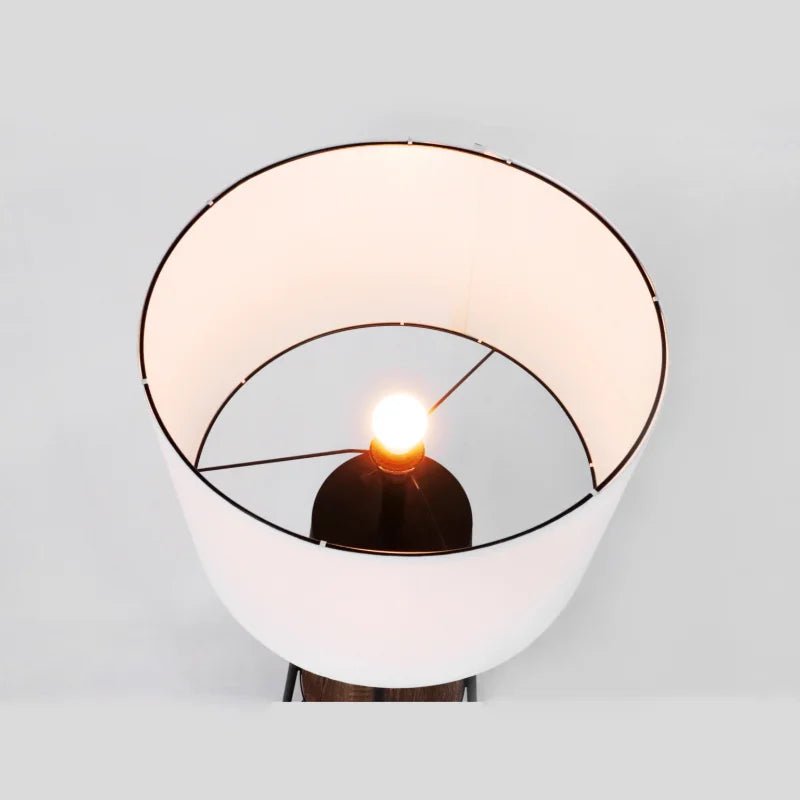 Etagere 62" Matte Black Mid - Century Style Floor Lamp, With 2 Wood Shelves - Hans Lumiere