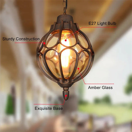 European Retro LED Outdoor Pendant Light - Hans Lumiere