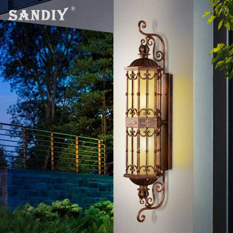 European Retro Outdoor Gold LED Wall Lamp - Hans Lumiere