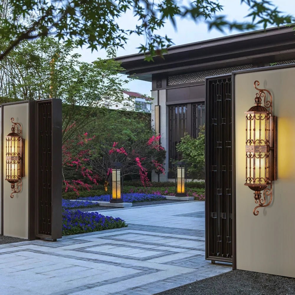 European Retro Outdoor Gold LED Wall Lamp - Hans Lumiere