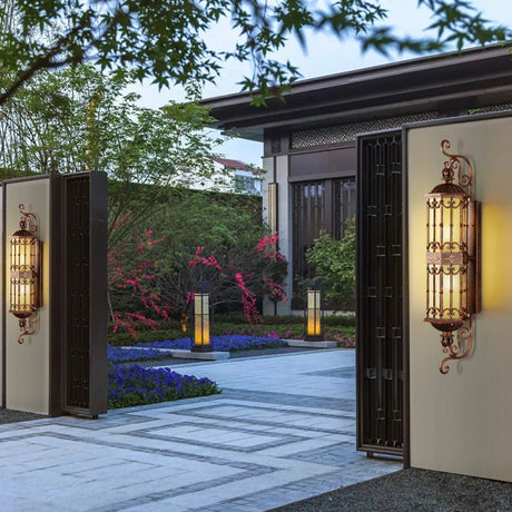 European Retro Outdoor Gold LED Wall Lamp - Hans Lumiere