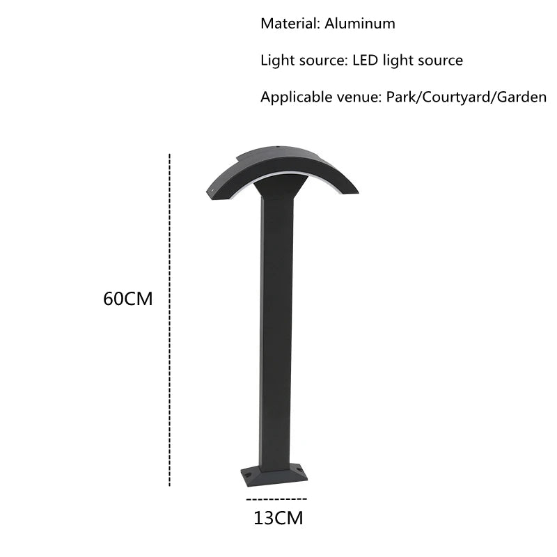 Fan - Shaped Minimalist Outdoor Waterproof LED Lawn Lamp - Hans Lumiere