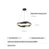 Fashionable LED Chandelier With Brushed Rings - Hans Lumiere