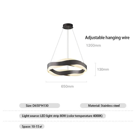 Fashionable LED Chandelier With Brushed Rings - Hans Lumiere