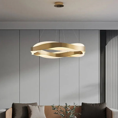 Fashionable LED Chandelier With Brushed Rings - Hans Lumiere