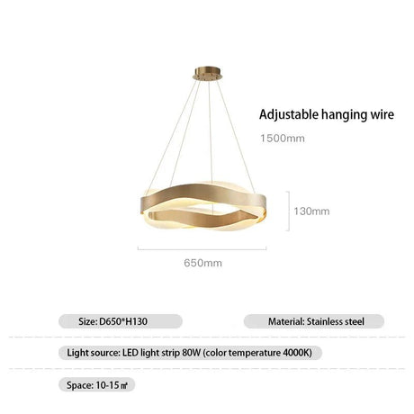 Fashionable LED Chandelier With Brushed Rings - Hans Lumiere