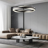 Fashionable LED Chandelier With Brushed Rings - Hans Lumiere