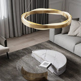 Fashionable LED Chandelier With Brushed Rings - Hans Lumiere