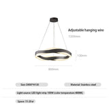 Fashionable LED Chandelier With Brushed Rings - Hans Lumiere