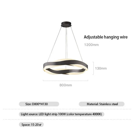 Fashionable LED Chandelier With Brushed Rings - Hans Lumiere