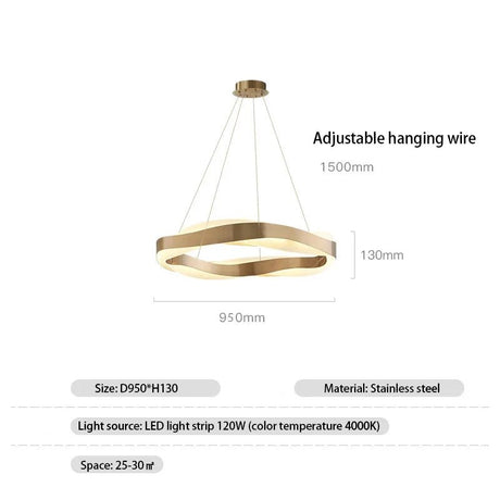 Fashionable LED Chandelier With Brushed Rings - Hans Lumiere