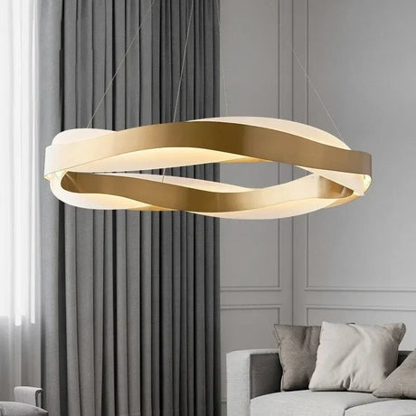 Fashionable LED Chandelier With Brushed Rings - Hans Lumiere