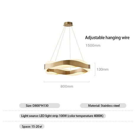 Fashionable LED Chandelier With Brushed Rings - Hans Lumiere