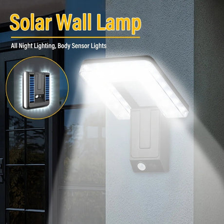 Foldable Solar Wall Light – 120° Motion Sensor Security Spotlight - Hans Lumiere