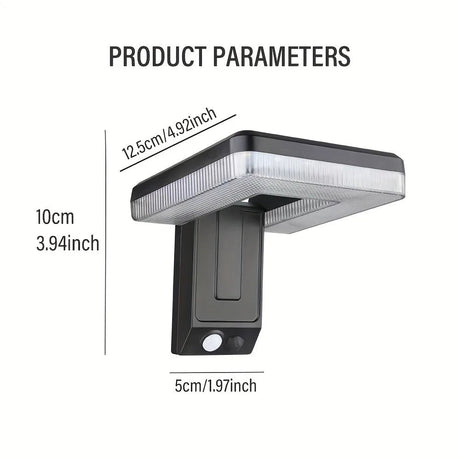 Foldable Solar Wall Light – 120° Motion Sensor Security Spotlight - Hans Lumiere