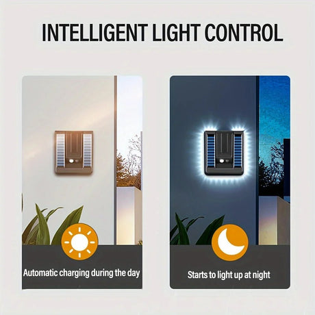 Foldable Solar Wall Light – 120° Motion Sensor Security Spotlight - Hans Lumiere