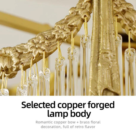 French Crystal Copper LED Pendant Light for Kitchen Islands & Dining Rooms - Hans Lumiere