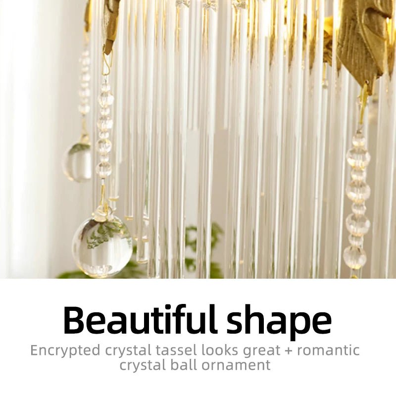French Crystal Copper LED Pendant Light for Kitchen Islands & Dining Rooms - Hans Lumiere