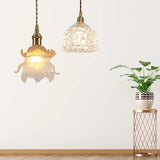 French Rose Petal All Copper Glass Lights - Hans Lumiere