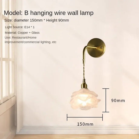 French Rose Petal All Copper Glass Lights - Hans Lumiere