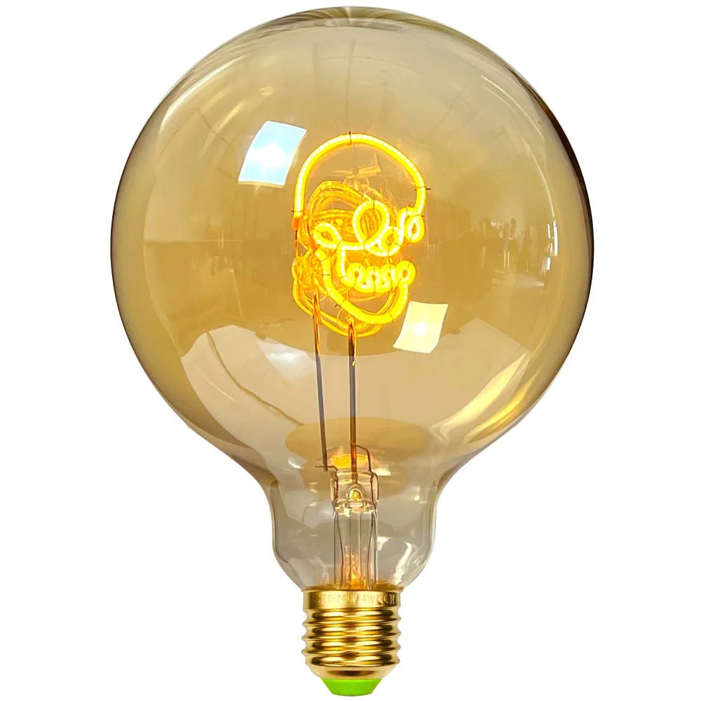 G125 Skeleton Alphabet Filament Edison LED Bulb 4W Dimmable, E26 E27 - Hans Lumiere