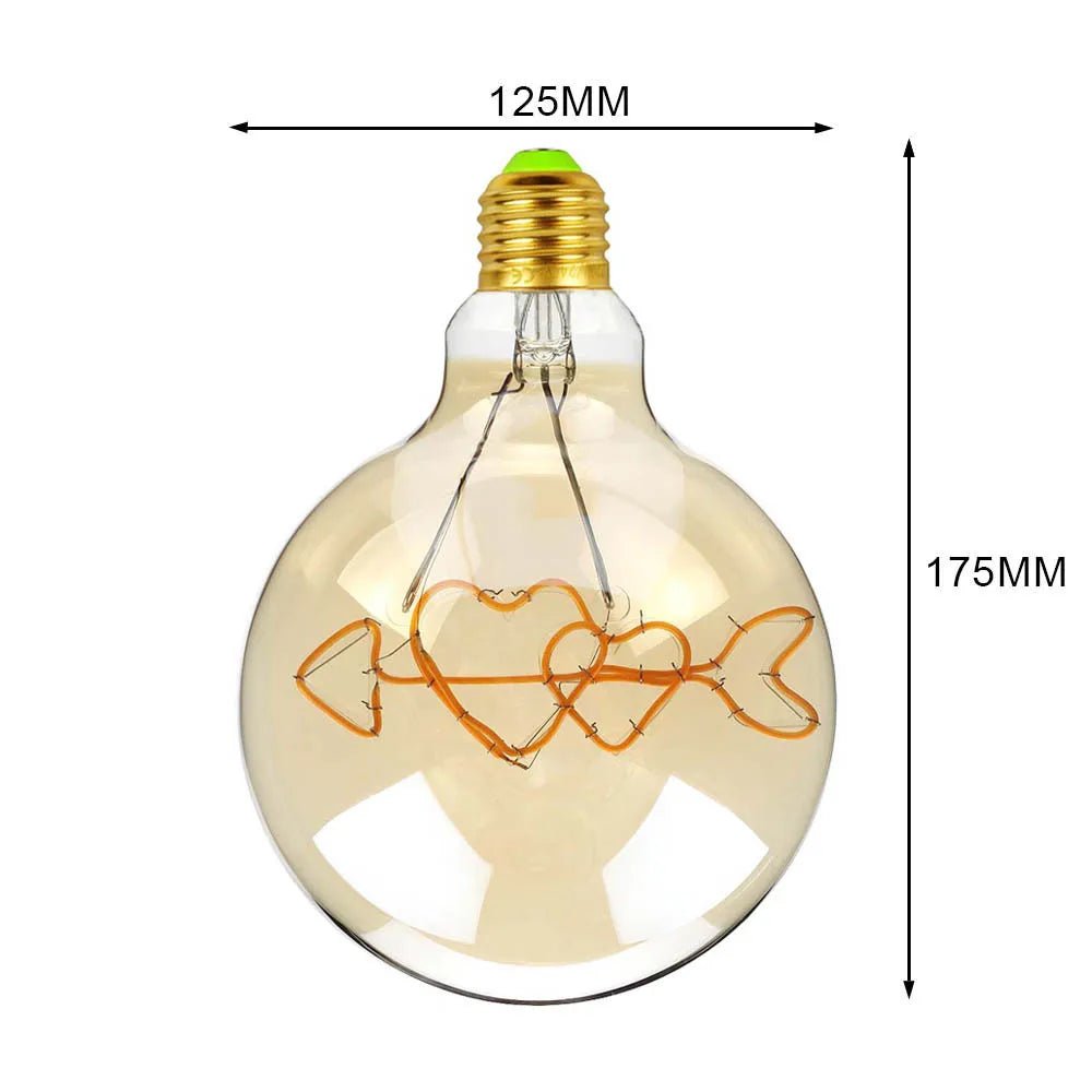 G125 Word Filament Edison LED Bulb 4W Dimmable, Love Home Hello Heart & Music Designs - Hans Lumiere