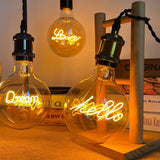 G125 Word Filament Edison LED Bulb 4W Dimmable, Love Home Hello Heart & Music Designs - Hans Lumiere