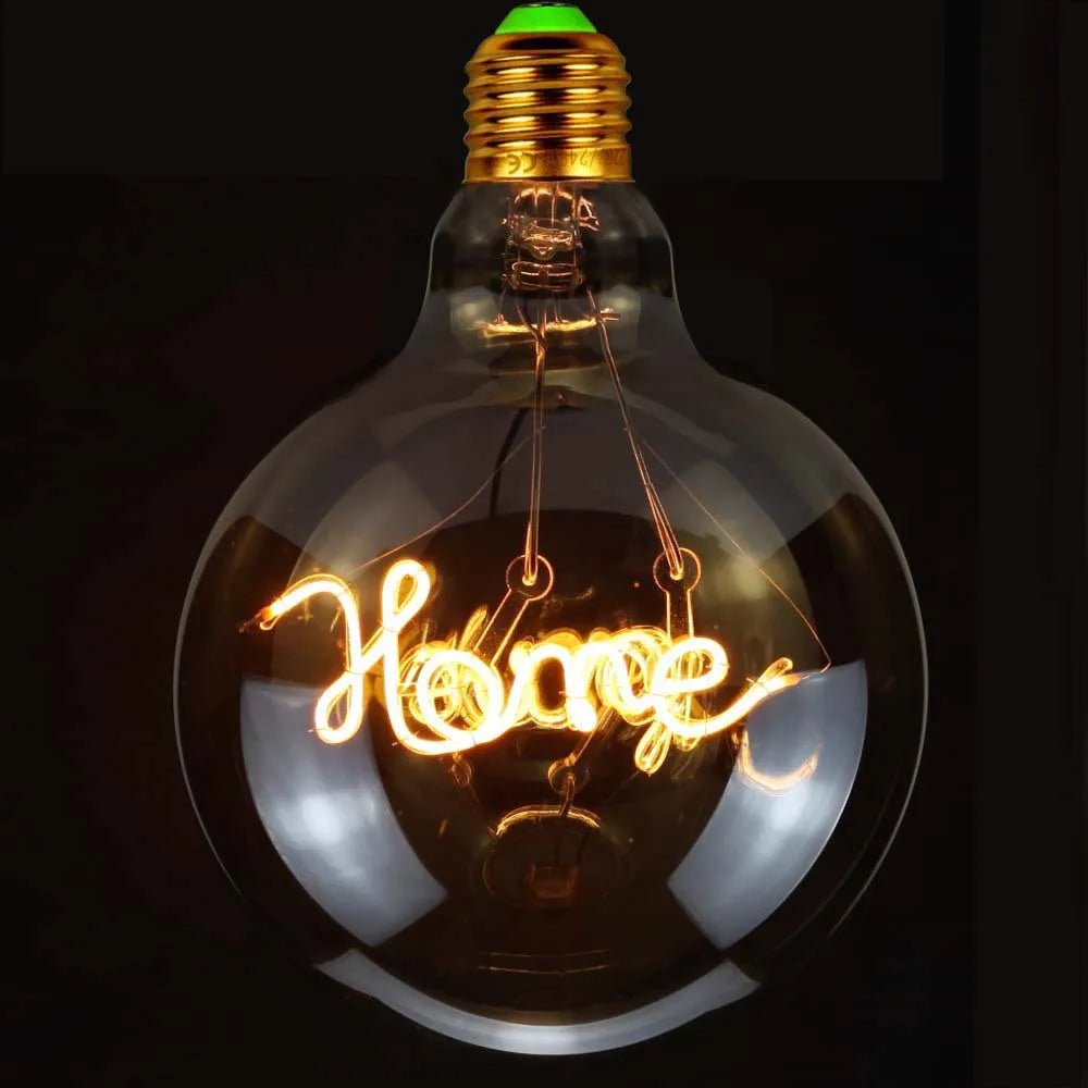 G125 Word Filament Edison LED Bulb 4W Dimmable, Love Home Hello Heart & Music Designs - Hans Lumiere