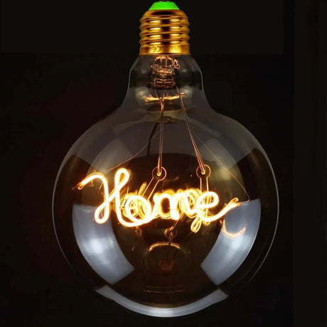 G125 Word Filament Edison LED Bulb 4W Dimmable, Love Home Hello Heart & Music Designs - Hans Lumiere