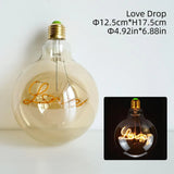 G125 Word Filament Edison LED Bulb 4W Dimmable, Love Home Hello Heart & Music Designs - Hans Lumiere
