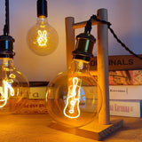 G125 Word Filament Edison LED Bulb 4W Dimmable, Love Home Hello Heart & Music Designs - Hans Lumiere