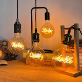 G125 Word Filament Edison LED Bulb 4W Dimmable, Love Home Hello Heart & Music Designs - Hans Lumiere