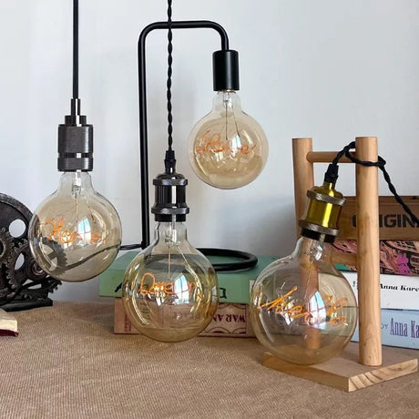 G125 Word Filament Edison LED Bulb 4W Dimmable, Love Home Hello Heart & Music Designs - Hans Lumiere