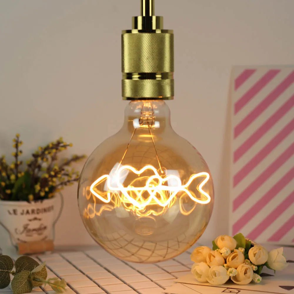 G125 Word Filament Edison LED Bulb 4W Dimmable, Love Home Hello Heart & Music Designs - Hans Lumiere