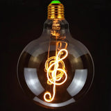 G125 Word Filament Edison LED Bulb 4W Dimmable, Love Home Hello Heart & Music Designs - Hans Lumiere