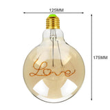 G125 Word Filament Edison LED Bulb 4W Dimmable, Love Home Hello Heart & Music Designs - Hans Lumiere